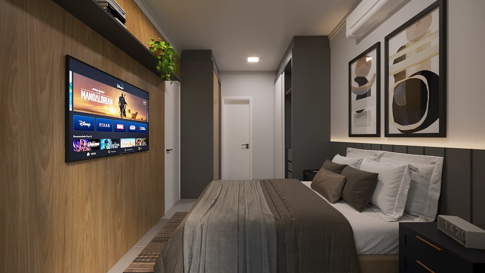 QUARTO COM MOBILIA MODERNO